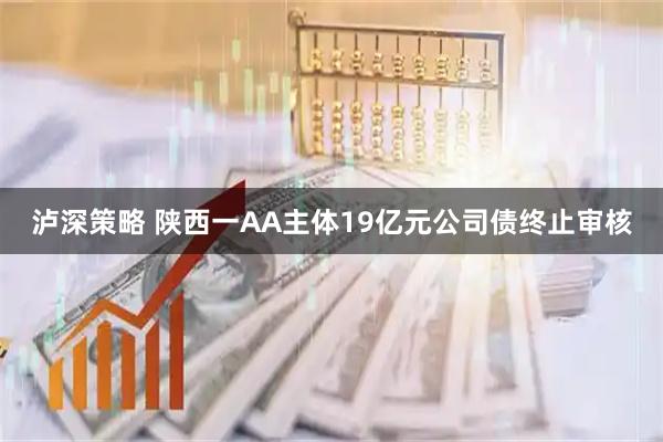 泸深策略 陕西一AA主体19亿元公司债终止审核
